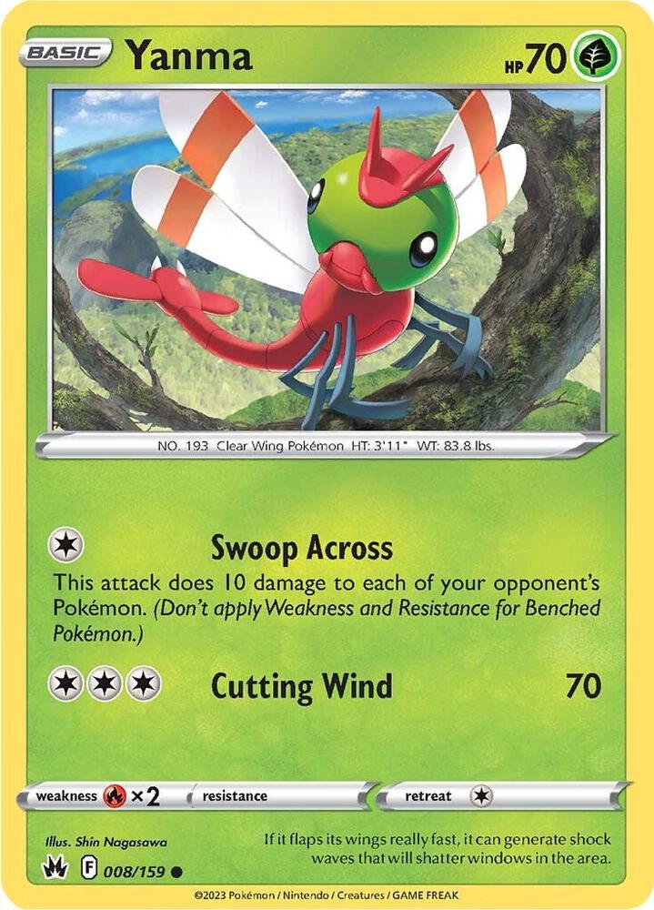 Yanma 008/159 card from Crown Zenith