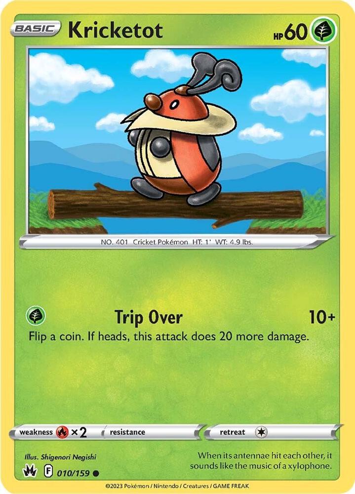 Kricketot 010/159 card from Crown Zenith