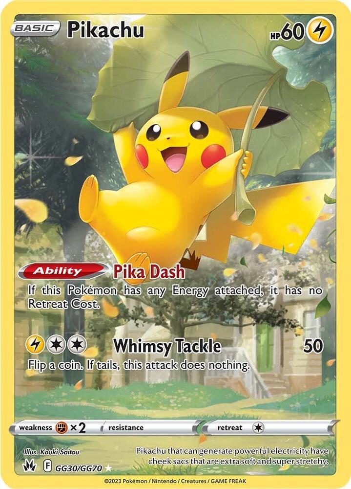 Pikachu GG30/GG70 card from Crown Zenith: Galarian Gallery