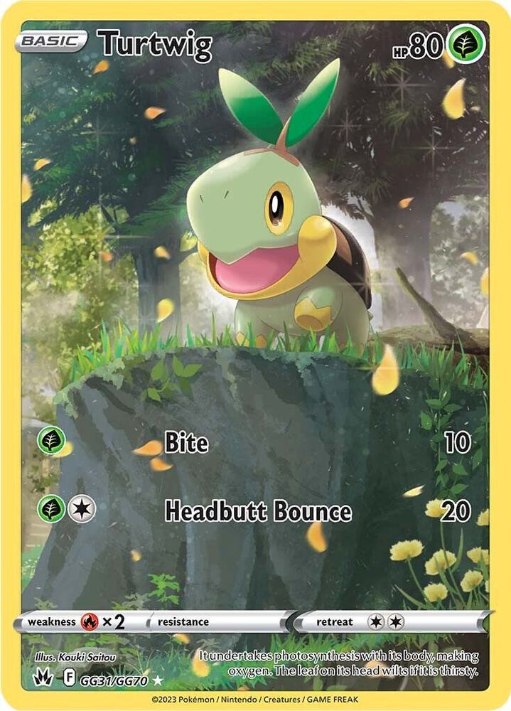 Turtwig GG31/GG70 card from Crown Zenith: Galarian Gallery