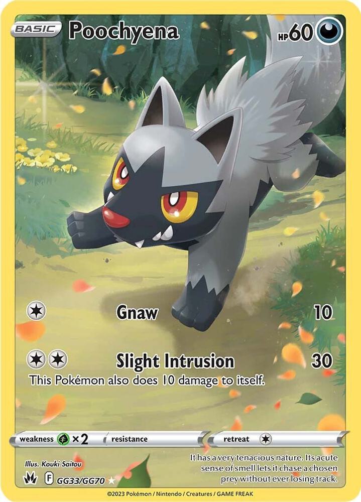Poochyena GG33/GG70 card from Crown Zenith: Galarian Gallery
