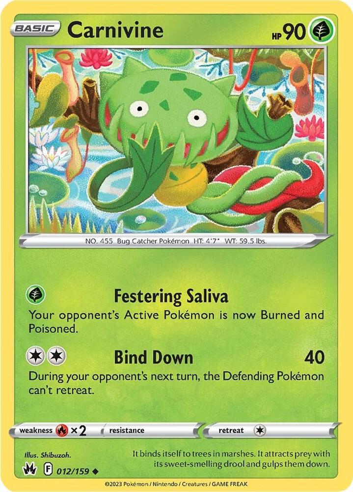 Carnivine 012/159 card from Crown Zenith