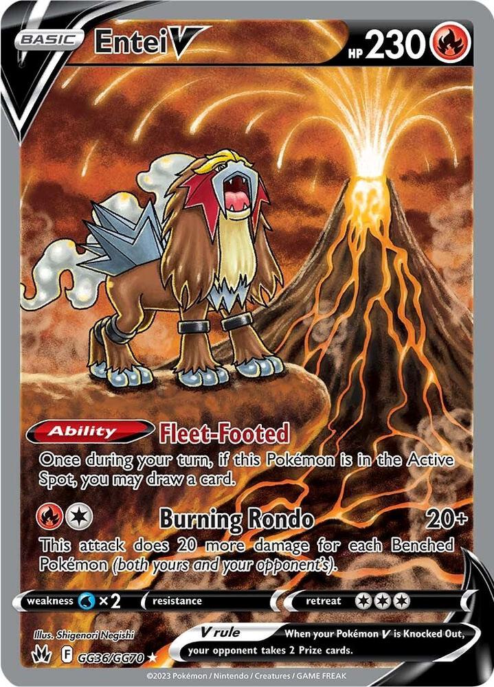 Entei V GG36/GG70 card from Crown Zenith: Galarian Gallery