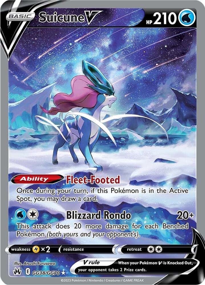 Suicune V GG38/GG70 card from Crown Zenith: Galarian Gallery