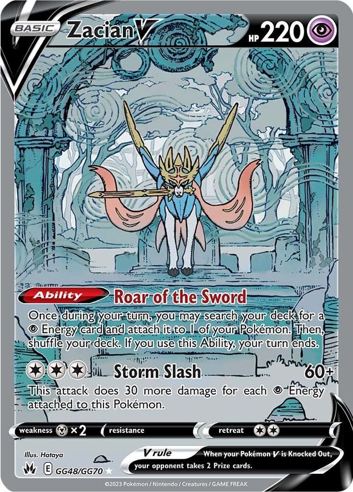 Zacian V GG48/GG70 card from Crown Zenith: Galarian Gallery