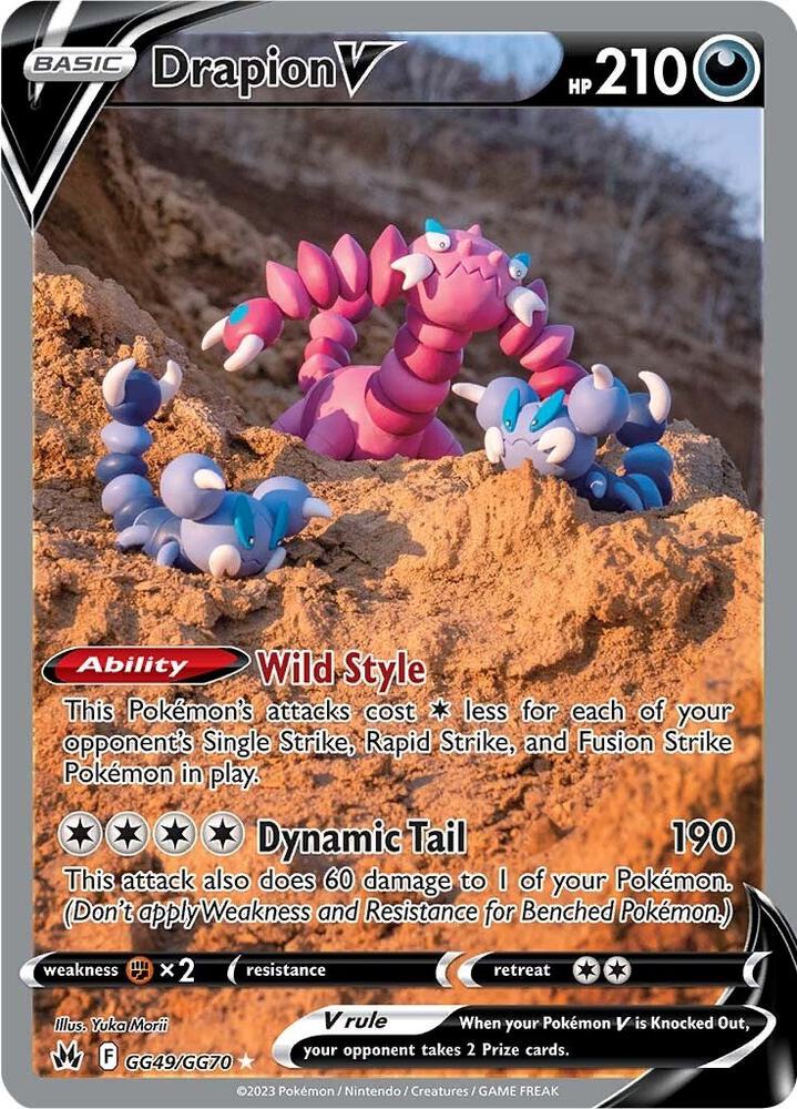 Drapion V GG49/GG70 card from Crown Zenith: Galarian Gallery