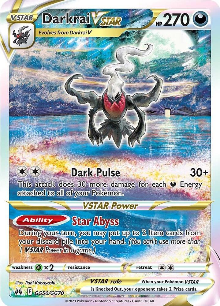 Darkrai VSTAR GG50/GG70 card from Crown Zenith: Galarian Gallery