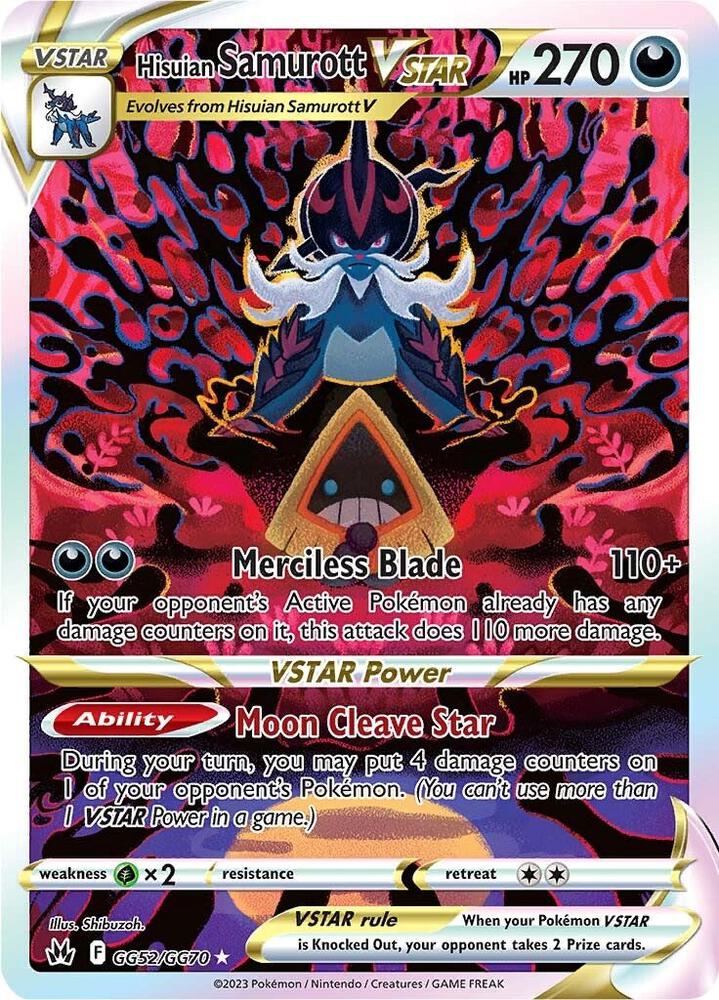 Hisuian Samurott VSTAR GG52/GG70 card from Crown Zenith: Galarian Gallery