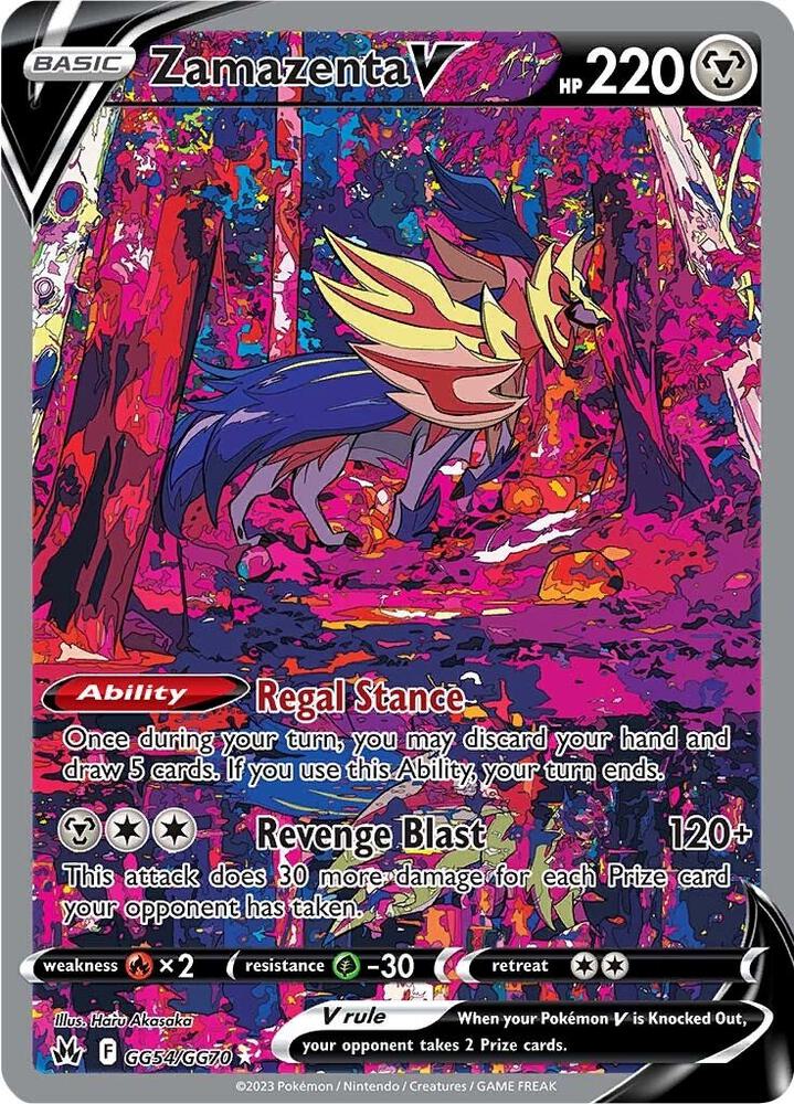 Zamazenta V GG54/GG70 card from Crown Zenith: Galarian Gallery