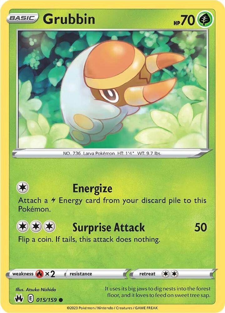 Grubbin 015/159 card from Crown Zenith
