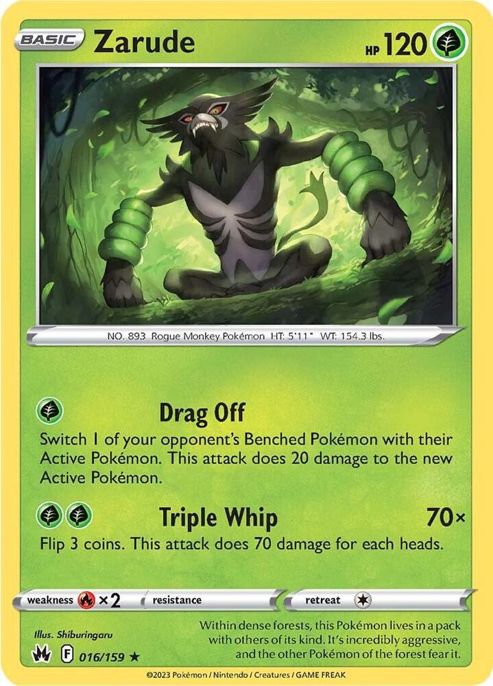 Zarude 016/159 card from Crown Zenith