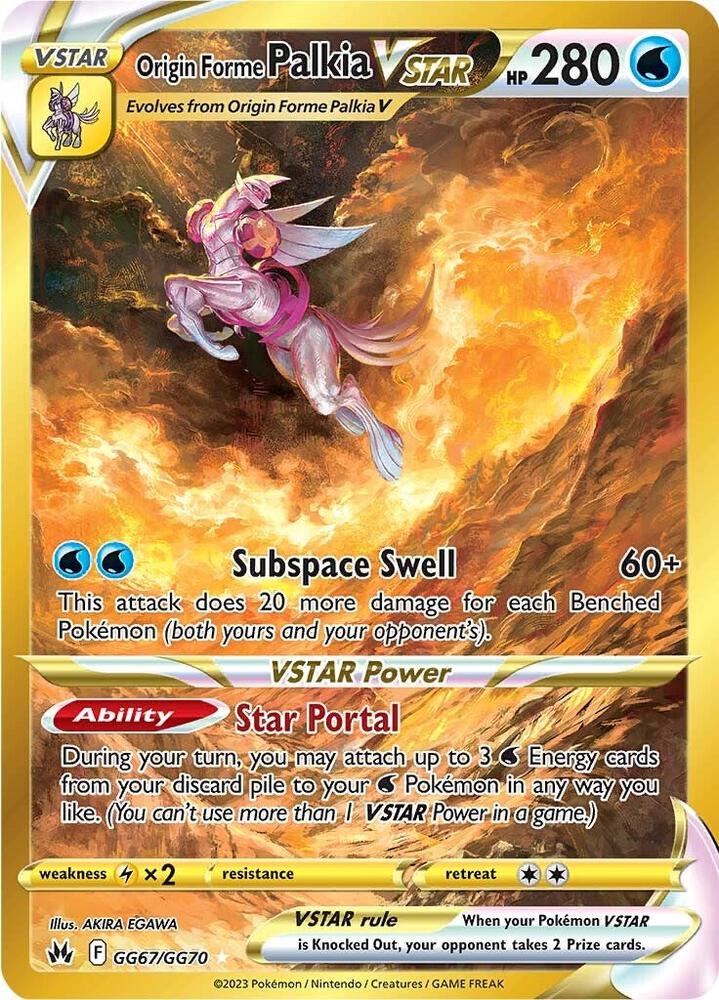Origin Forme Palkia VSTAR (Secret) GG67/GG70 card from Crown Zenith: Galarian Gallery