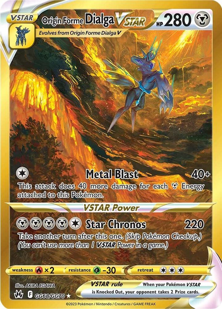 Origin Forme Dialga VSTAR (Secret) GG68/GG70 card from Crown Zenith: Galarian Gallery