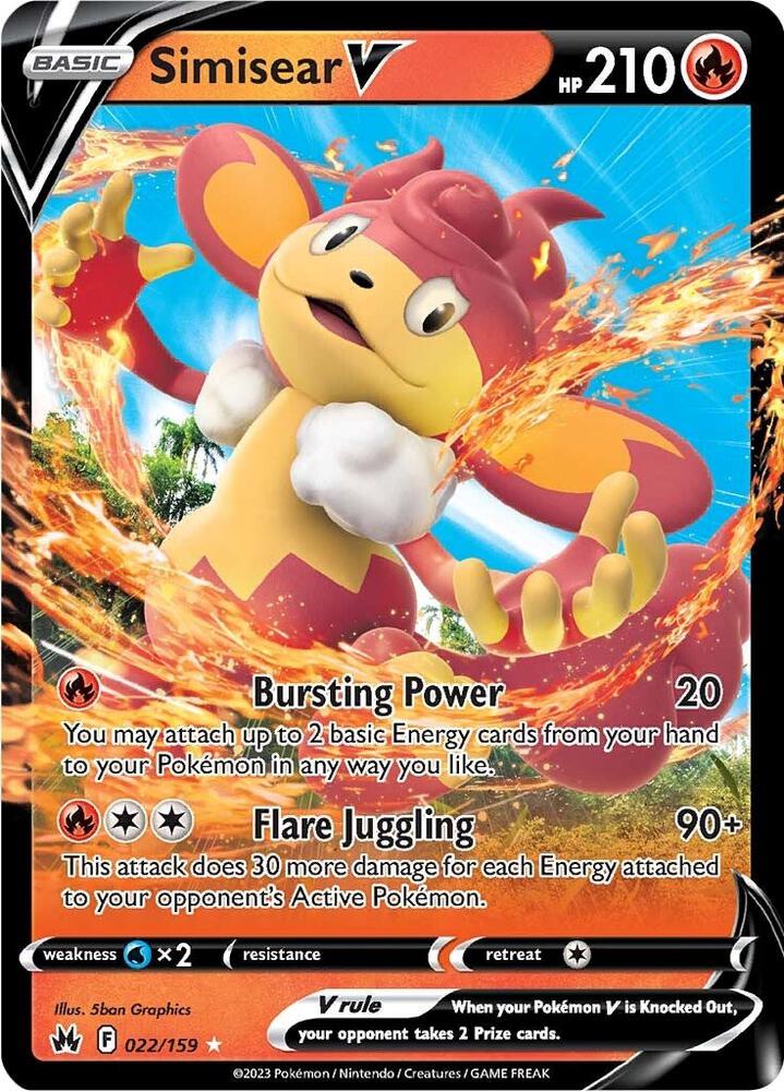 Simisear V 022/159 card from Crown Zenith