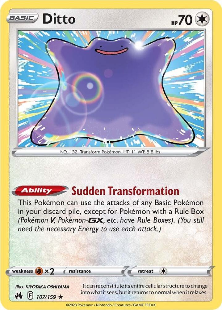 Ditto 107/159 card from Crown Zenith