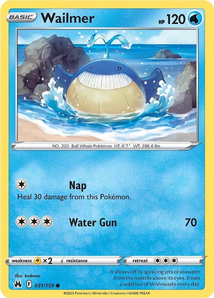 Wailmer 031/159 card from Crown Zenith