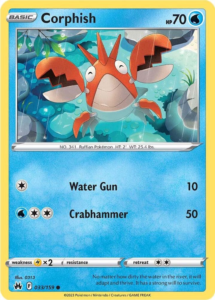 Corphish 033/159 card from Crown Zenith