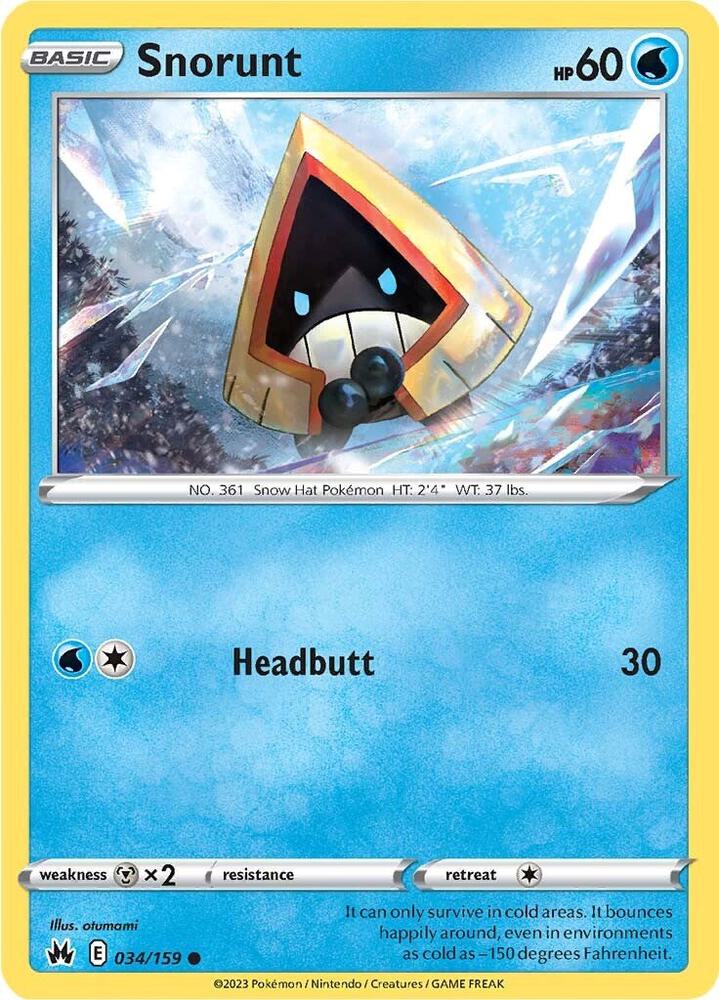 Snorunt 034/159 card from Crown Zenith