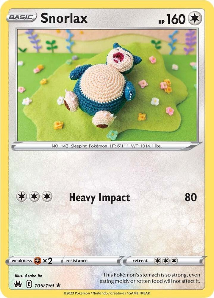 Snorlax 109/159 card from Crown Zenith