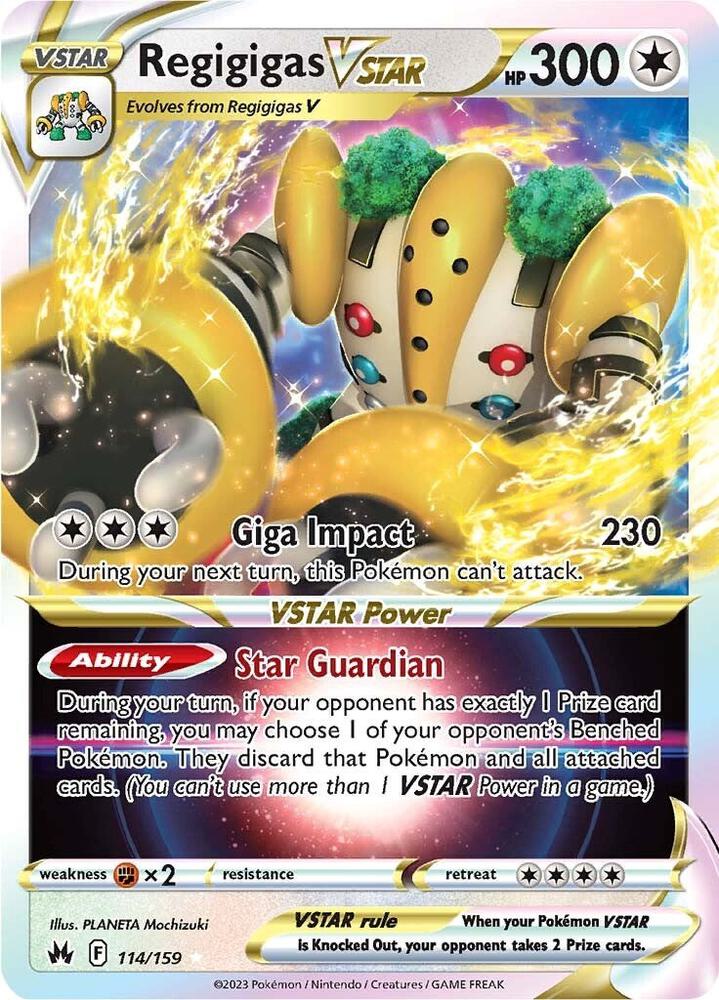 Regigigas VSTAR 114/159 card from Crown Zenith