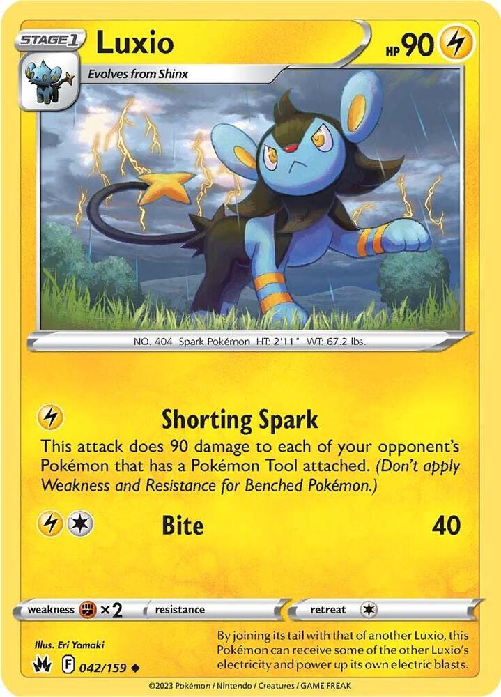 Luxio (42) 042/159 card from Crown Zenith