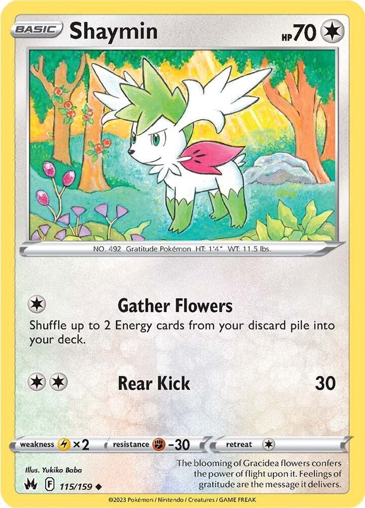Shaymin 115/159 card from Crown Zenith