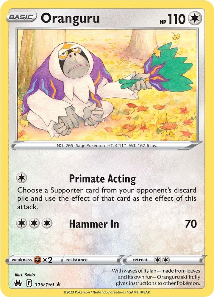 Oranguru 119/159 card from Crown Zenith