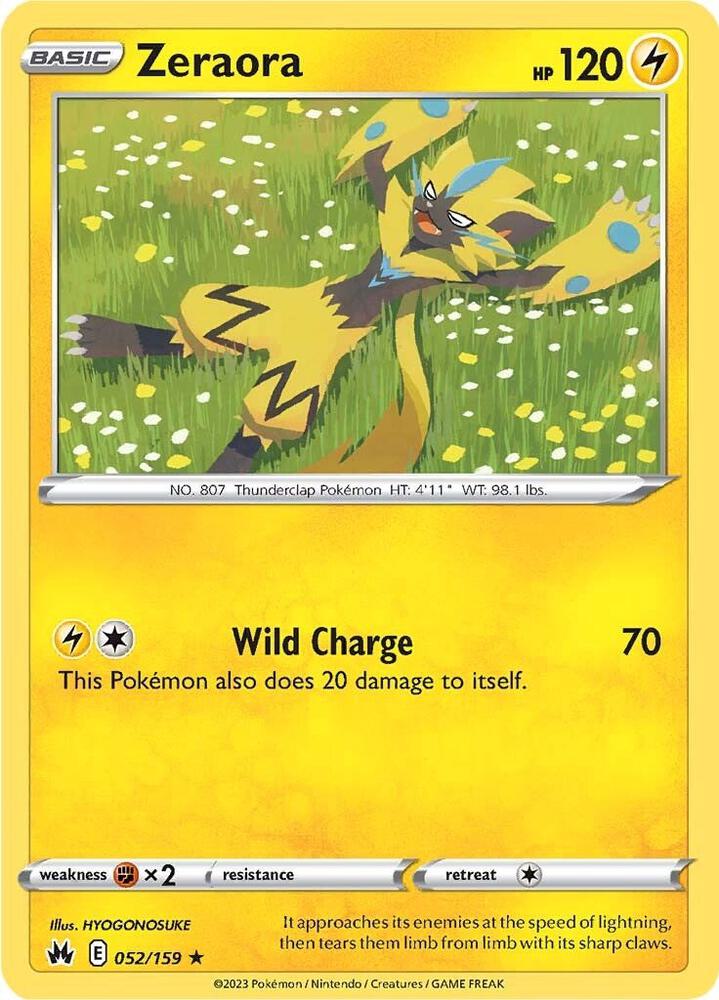 Zeraora 052/159 card from Crown Zenith