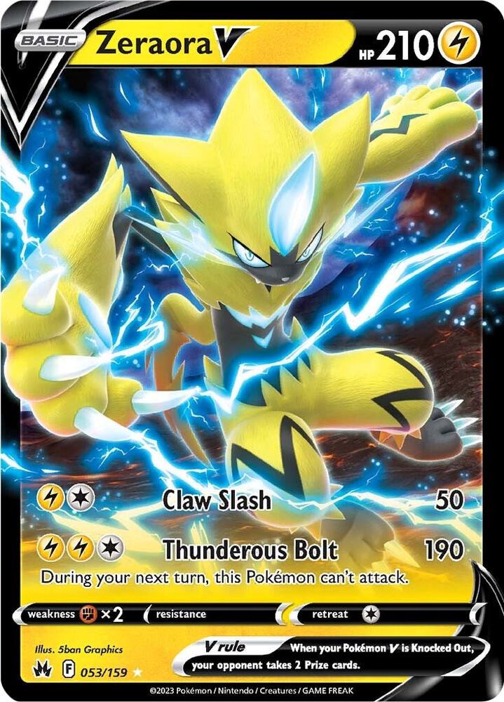Zeraora V 053/159 card from Crown Zenith