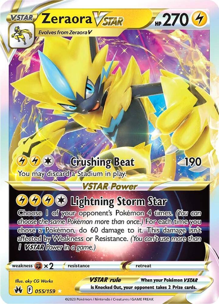 Zeraora VSTAR 055/159 card from Crown Zenith