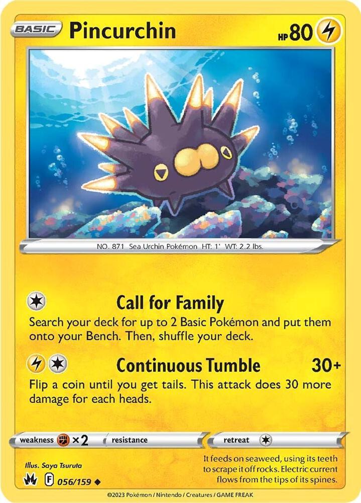 Pincurchin 056/159 card from Crown Zenith