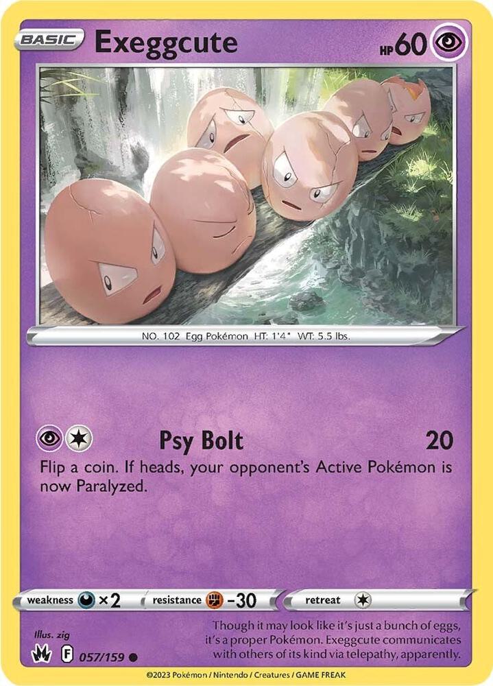 Exeggcute 057/159 card from Crown Zenith