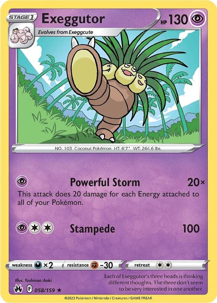 Exeggutor 058/159 card from Crown Zenith