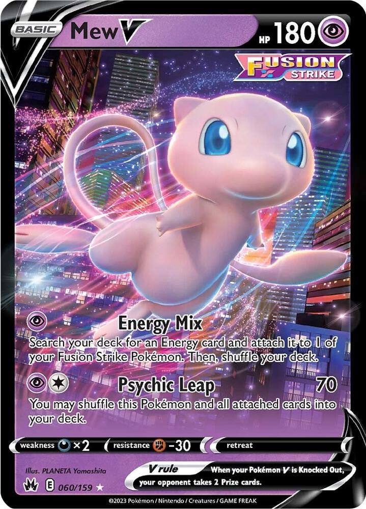 Mew V 060/159 card from Crown Zenith