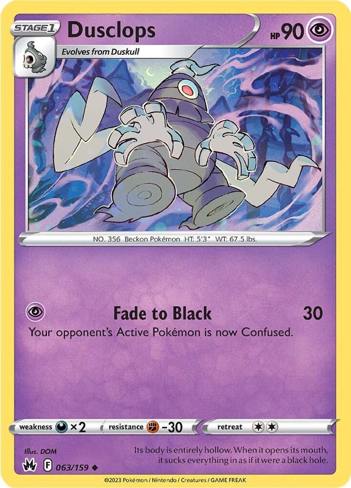 Dusclops 063/159 card from Crown Zenith