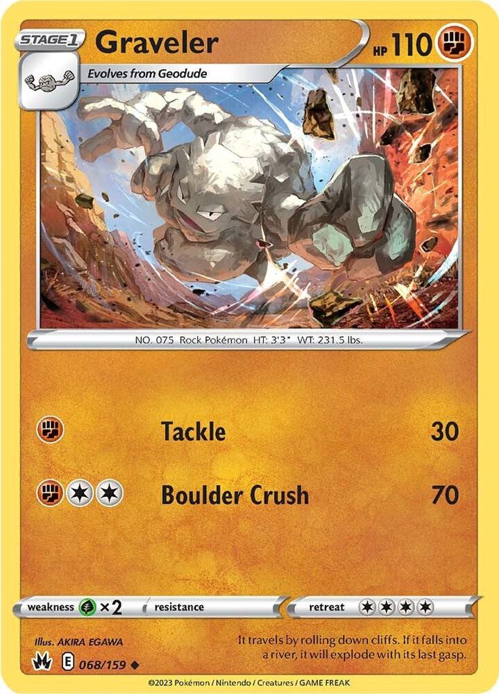 Graveler 068/159 card from Crown Zenith