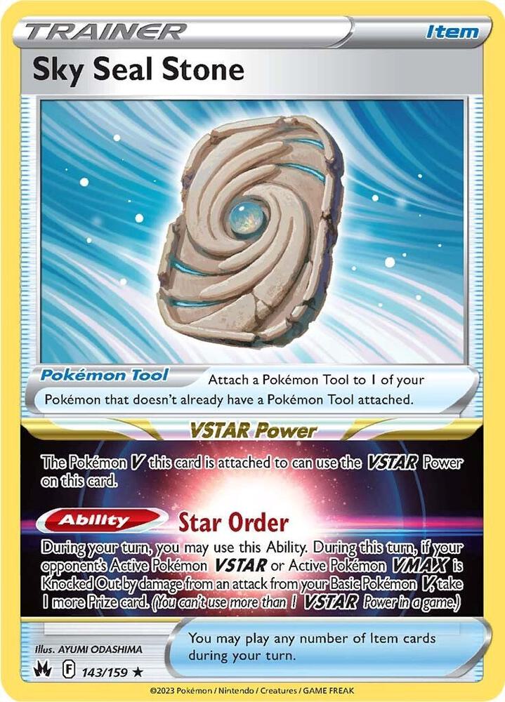 Sky Seal Stone 143/159 card from Crown Zenith