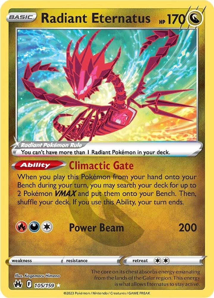 Radiant Eternatus 105/159 card from Crown Zenith