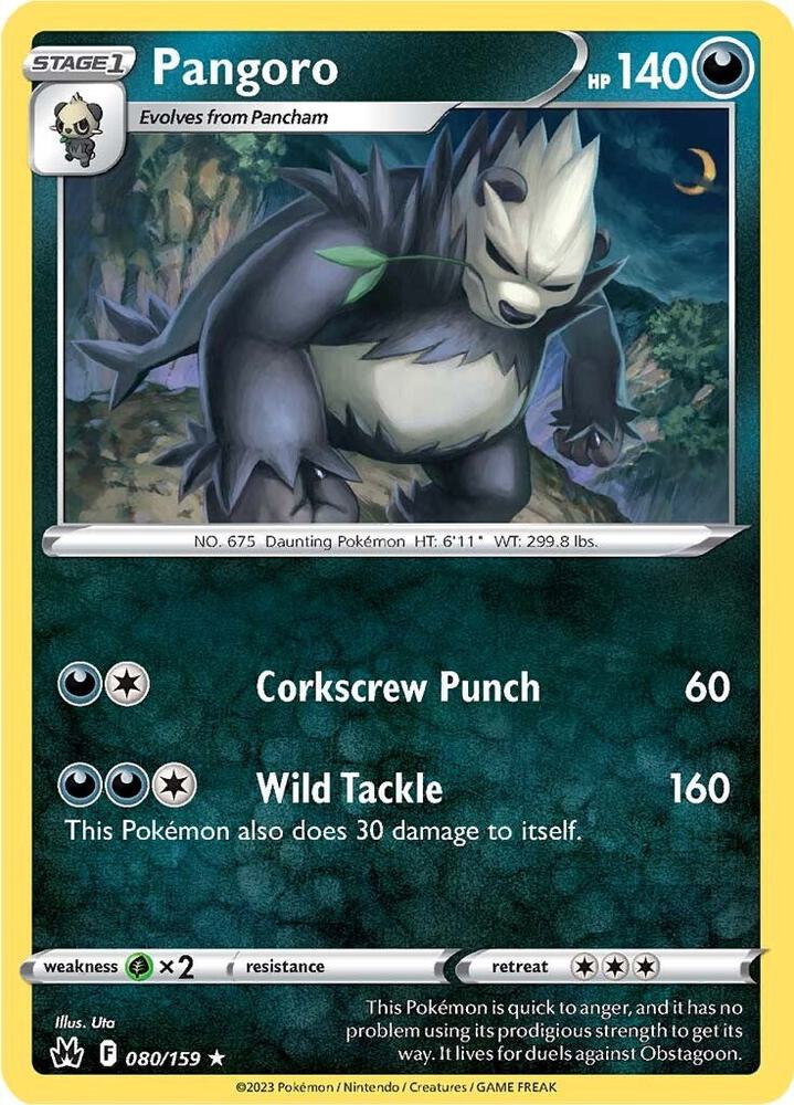 Pangoro 080/159 card from Crown Zenith