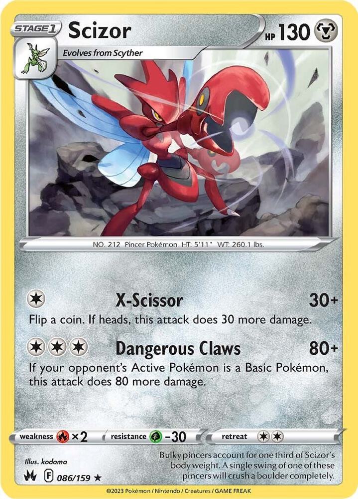Scizor 086/159 card from Crown Zenith