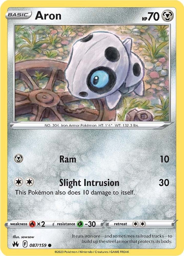 Aron 087/159 card from Crown Zenith