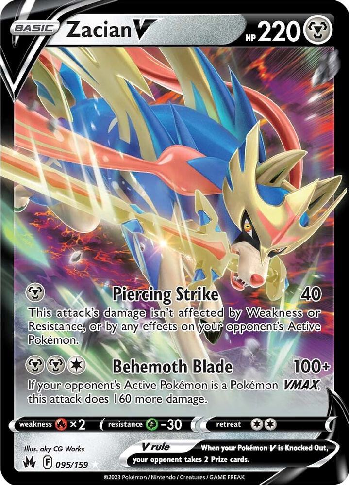 Zacian V 095/159 card from Crown Zenith