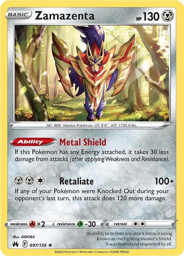 Zamazenta 097/159 card from Crown Zenith