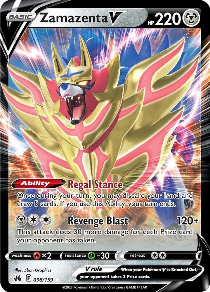 Zamazenta V 098/159 card from Crown Zenith