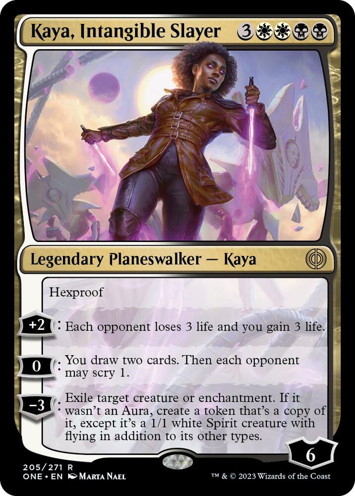 Kaya, Intangible Slayer 205 card from Phyrexia: All Will Be One