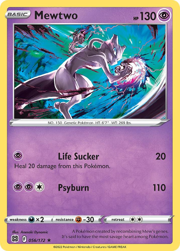 Mewtwo (Cosmos Holo) 056/172 card from Miscellaneous Cards & Products