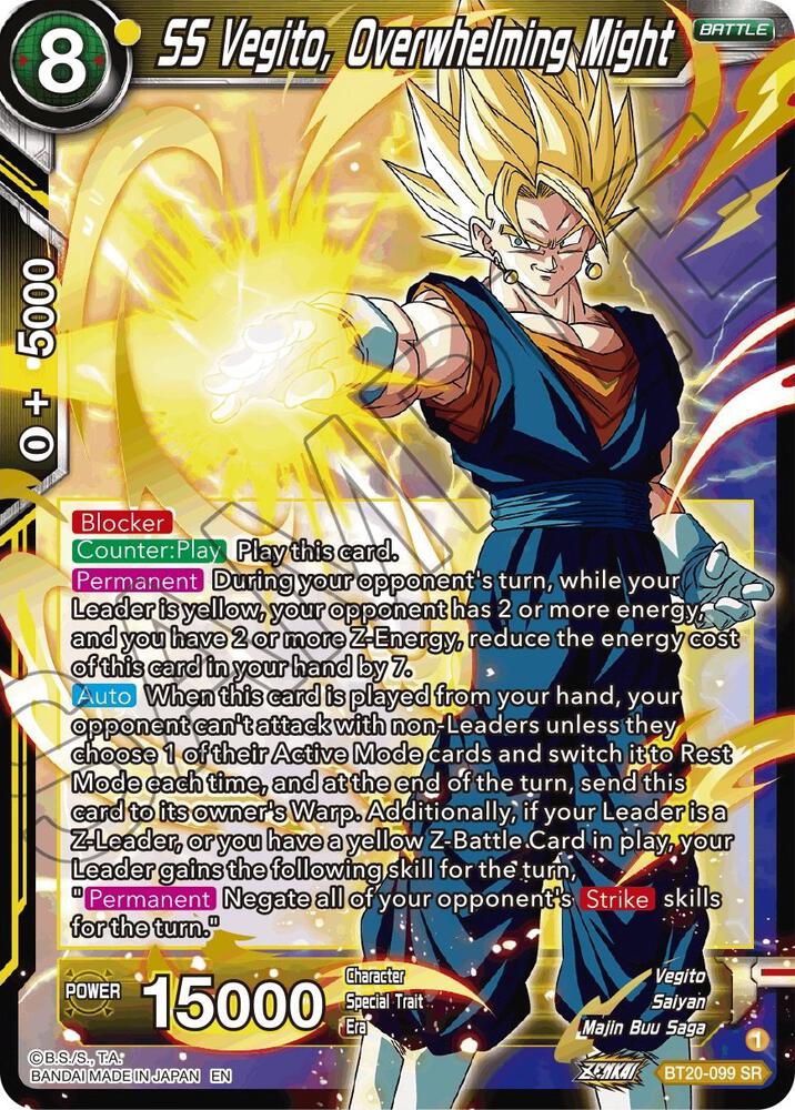 SS Vegito, Overwhelming Might BT20-099 card from Power Absorbed