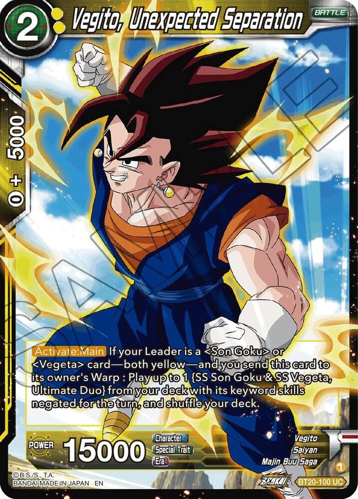 Vegito, Unexpected Separation BT20-100 card from Power Absorbed