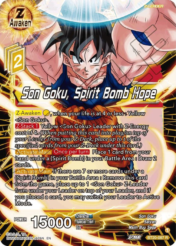 Son Goku, Spirit Bomb Hope BT20-087 card from Power Absorbed