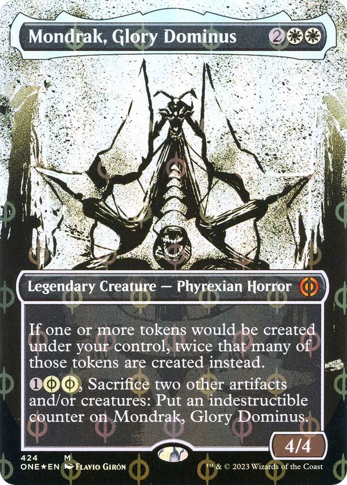 Mondrak, Glory Dominus (Showcase) (Step-and-Compleat Foil) 424 card from Phyrexia: All Will Be One